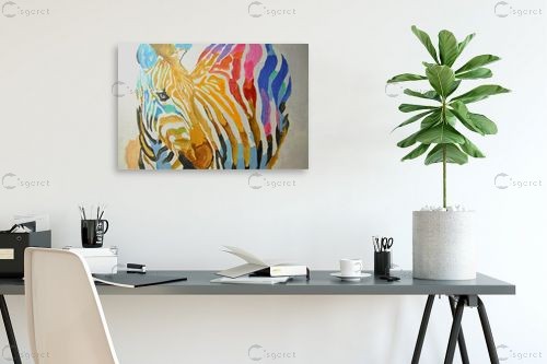 זברה צבעונית – Artpicked | תמונה לקיר בסגנון מודרני