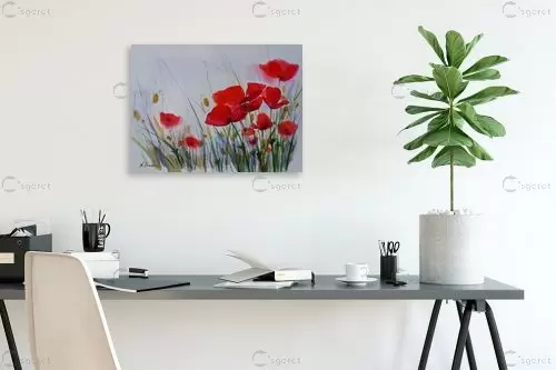 פרחי בר - נטליה ברברניק - תמונות רומנטיות לחדר שינה צבעי מים  - מק''ט: 330622