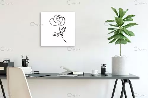 פרח בקו אחד – Artpicked | תמונה לקיר בסגנון מודרני