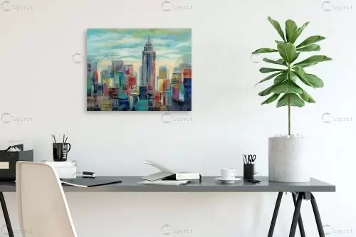 מנהטן ניויורק סקייליין צבעוני – Silvia Vassileva | תמונה לקיר בסגנון מ