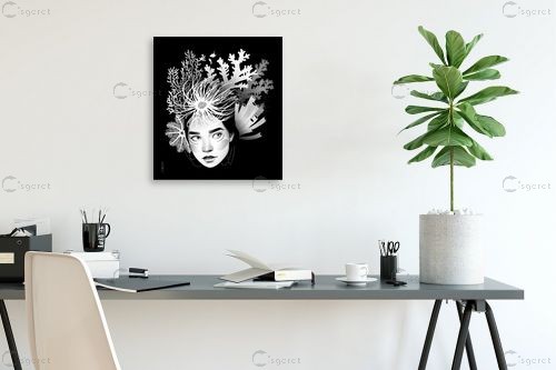 coral keeper black – ג&#039;ני פוקריבאילו | תמונה לקיר בסגנון מודרני