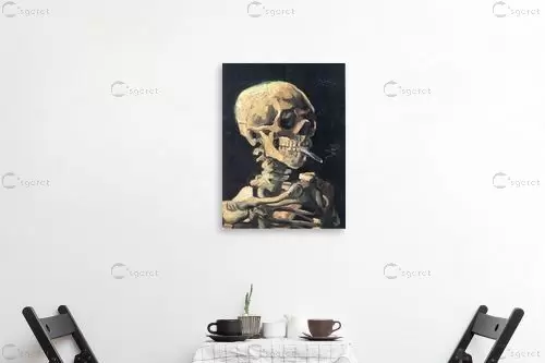 Skeleton Head Cigarette - וינסנט ואן גוך - סגנון אימפרסיוניסטי  - מק''ט: 115465