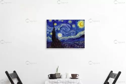 ליל כוכבים Starry night - וינסנט ואן גוך - תמונות קלאסיות לסלון ציורי שמן  - מק''ט: 226244