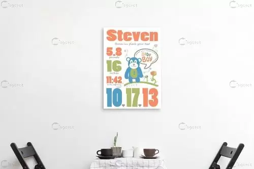 Birthday - מסגרת עיצובים - תמונות לחדרי תינוקות חדרי ילדים  - מק''ט: 240843