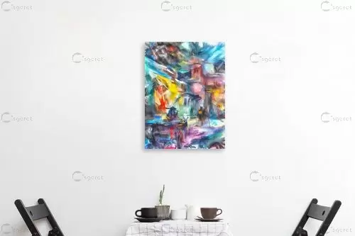 רייחות וצבעים בסימטאות - בן רוטמן - תמונות צבעוניות לסלון אבסטרקט רקעים צורות תבניות מופשטות  - מק''ט: 307082