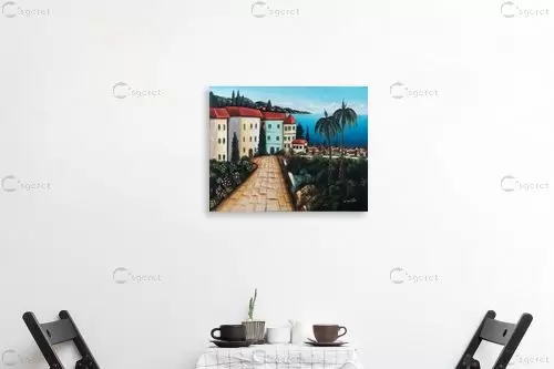 עיירה באיטליה - מזל בוכריס - תמונות לחדר שינה קלאסי  - מק''ט: 316369