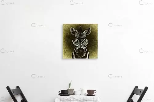 זברה ממושקפת - Artpicked - תמונות וינטג' לסלון רקעים של בעלי חיים  - מק''ט: 329702