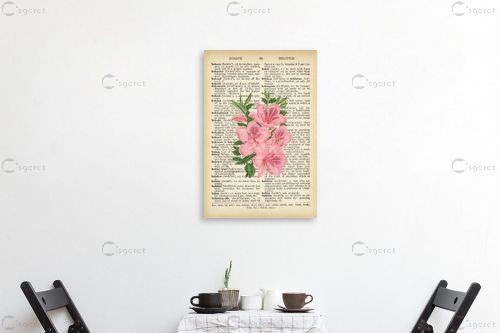 זר ורוד רטרו על טקסט - Artpicked - תמונות לחדר בנות פרחים בסגנון רטרו  - מק''ט: 330424