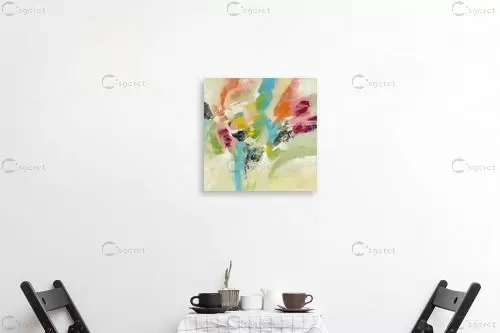 בלאגן של זר קיצי - Silvia Vassileva - תמונות לסלון רגוע ונעים אבסטרקט בצבעי מים  - מק''ט: 385493