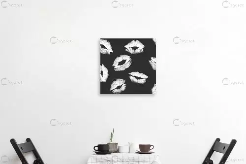 נשיקות שחור לבן - Anne Tavoletti - תמונות רומנטיות לחדר שינה  - מק''ט: 385972