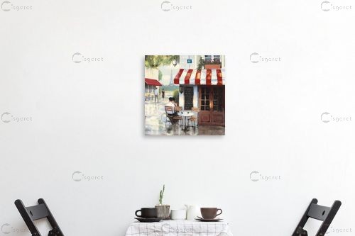 קפה פריזאי ביום גשום - James Wiens - תמונות רומנטיות לחדר שינה  - מק''ט: 391031