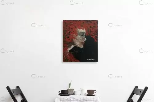 אישה עם פרחים בראש - רוני רות פלמר - ציורי שמן  - מק''ט: 407114