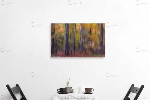 שלכת ביער - דורית ברקוביץ - תמונות לסלון מודרני אבסטרקט פרחוני ובוטני  - מק''ט: 408574