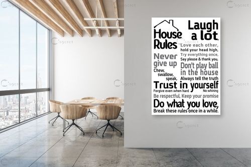 House Rules 2 – מסגרת עיצובים | תמונה לקיר בסגנון מודרני