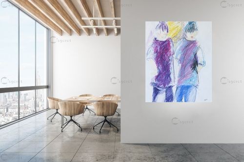 שני חברות – ברטה מנחם | תמונה לקיר בסגנון מודרני