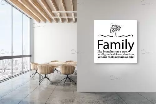 Family branches - מסגרת עיצובים - מדבקות קיר משפטי השראה טיפוגרפיה דקורטיבית  - מק''ט: 241033