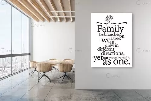Family branches - מסגרת עיצובים - מדבקות קיר משפטי השראה טיפוגרפיה דקורטיבית  - מק''ט: 241089