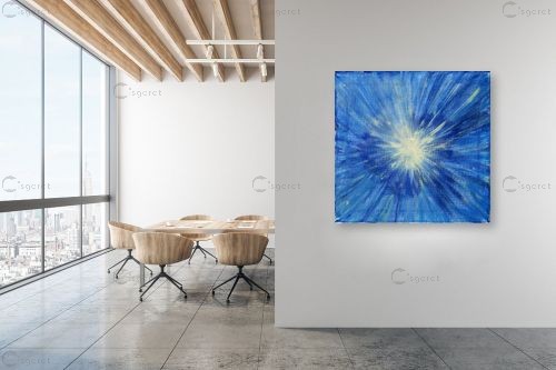 פרץ אנרגיה - אירית שרמן-קיש - חדר שינה כחול עמוק אבסטרקט רקעים צורות תבניות מופשטות  - מק''ט: 259650