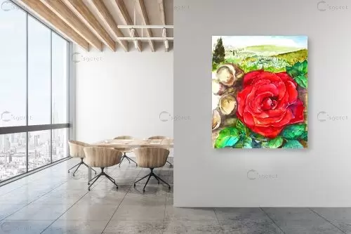 ורד אדום - חיה וייט - צבעי מים  - מק''ט: 285559