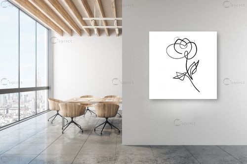 פרח בקו אחד – Artpicked | תמונה לקיר בסגנון מודרני
