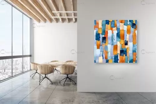 מופשט בצבעי מים - Artpicked - סלון בסגנון מינימליסטי אבסטרקט בצבעי מים  - מק''ט: 334600