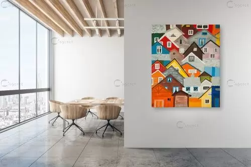 בתים – יואל מרק | תמונה לקיר בסגנון מודרני