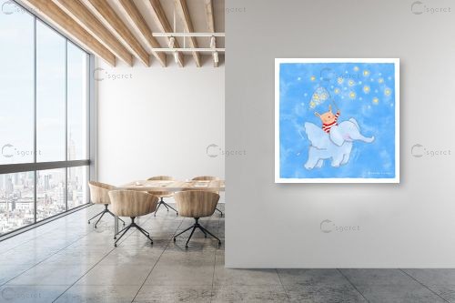 vardaart flying elephant – ורדה ליבני | תמונה לקיר בסגנון כפרי