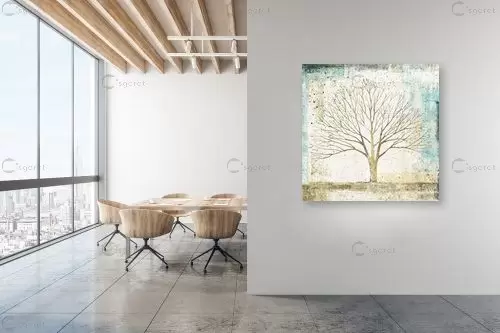 עץ בודד בסתיו - Avery Tillmon - תמונות לסלון רגוע ונעים נוף וטבע מופשט  - מק''ט: 385527