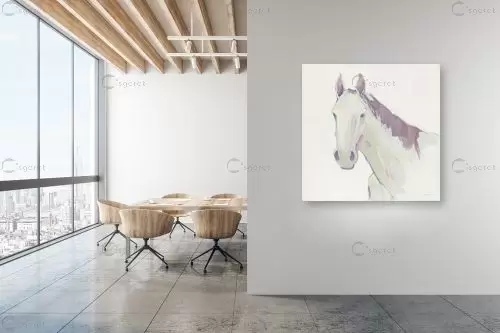 סוס מודל רישום - Avery Tillmon - תמונות לסלון רגוע ונעים איור רישום בצבע  - מק''ט: 385596