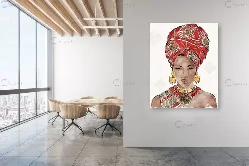פורטרט אפריקאית IV - Anne Tavoletti - חדר שינה בסגנון אופנה וסטייל  - מק''ט: 385945
