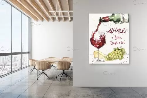 יין אדום צרפתי רטרו - Anne Tavoletti - תמונות למטבח כפרי  - מק''ט: 385969
