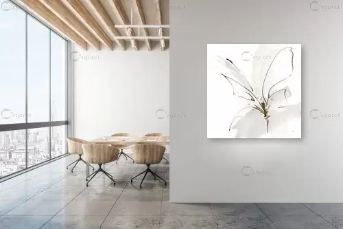 פרח מופשט מינימליסטי ו - Chris Paschke - תמונות לחדר רחצה מינימליסטי אבסטרקט פרחוני ובוטני  - מק''ט: 389402