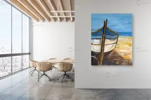 חוף מבטחים - רחל אלון - תמונות קלאסיות לסלון ציורי שמן  - מק''ט: 409726