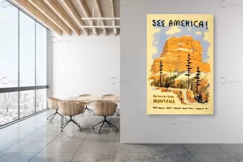 See America - Artpicked Modern - תמונות וינטג' לסלון פוסטרים בסגנון וינטג' כרזות וינטג' של מקומות בעולם  - מק''ט: 438962