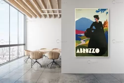 אברוזו איטליה רטרו - Artpicked Modern - חדר שינה בסגנון אופנה וסטייל פוסטרים בסגנון וינטג' כרזות וינטג' של מקומות בעולם  - מק''ט: 438967
