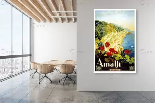 Amalti איטליה - Artpicked Modern - תמונות לפינת אוכל רטרו וינטג' פוסטרים בסגנון וינטג' כרזות וינטג' של מקומות בעולם  - מק''ט: 438968