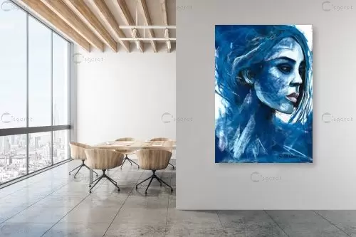 ראש כחול - רוני רות פלמר - תמונות רומנטיות לחדר שינה ציורי שמן  - מק''ט: 443167