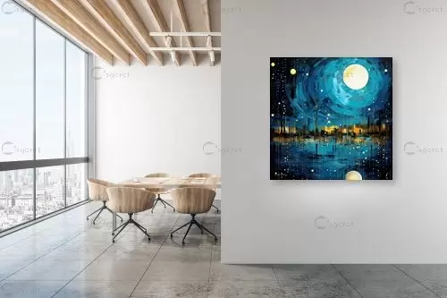 Super moon - אורית גפני - תמונות לחדרי ילדים אבסטרקט מודרני  - מק''ט: 453330