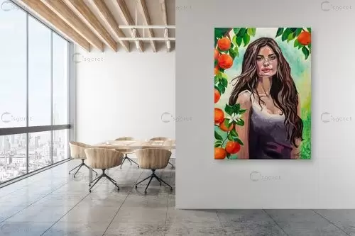Girl in the orange garden - Anna Forsuk - ציורי שמן  - מק''ט: 460815