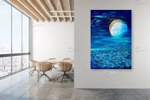 שמש וירח - אורית גפני - תמונות לחדרי ילדים נוף וטבע מופשט  - מק''ט: 464478