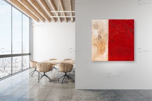 חצי אדום 2 – יהודית אחי-דרור | תמונה לקיר בסגנון מודרני