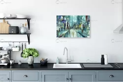 רחובות בטורקיז – בן רוטמן | תמונה לקיר בסגנון מודרני