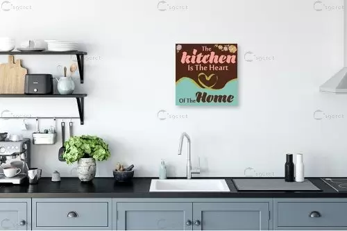 Kitchen Heart Home - מסגרת עיצובים - תמונות למטבח מודרני טיפוגרפיה דקורטיבית  - מק''ט: 240727