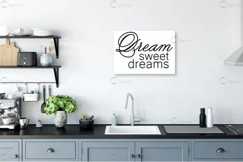 Dream sweet dreams - מסגרת עיצובים - תמונות לחדר שינה מינימליסטי טיפוגרפיה דקורטיבית  - מק''ט: 240971