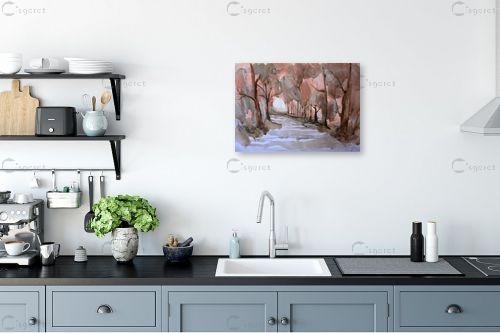 שדרה חומה - אורן יבנין - תמונות לסלון רגוע ונעים צבעי מים  - מק''ט: 257709