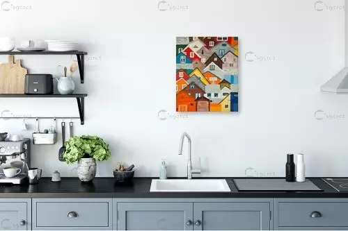 בתים – יואל מרק | תמונה לקיר בסגנון מודרני