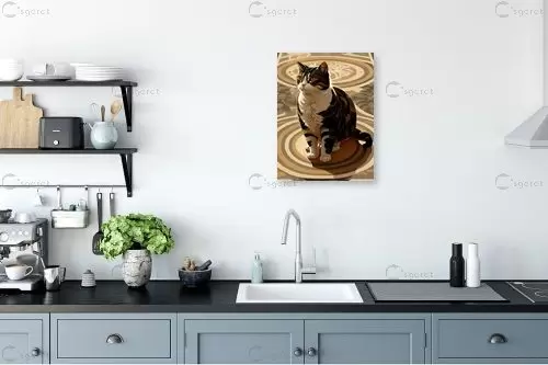 חתול על שטיח - שירי שילה - תמונות בעלי חיים עם בינה מלאכותית  - מק''ט: 444864