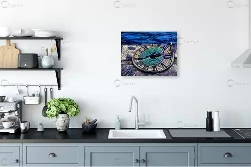 מעגלי הזמן - אורית גפני - תמונות ים ושמים לסלון שעונים  - מק''ט: 464461