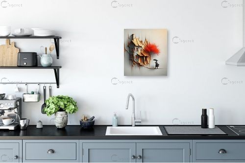 בית העץ האדום – יובל אמיר | תמונה לקיר בסגנון כפרי