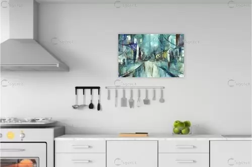 רחובות בטורקיז – בן רוטמן | תמונה לקיר בסגנון מודרני